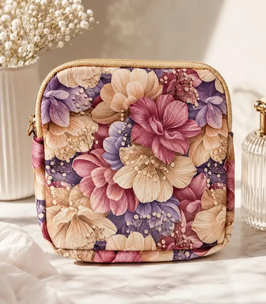 [LS1040] Floral Multi-Purpose Zip Pouch