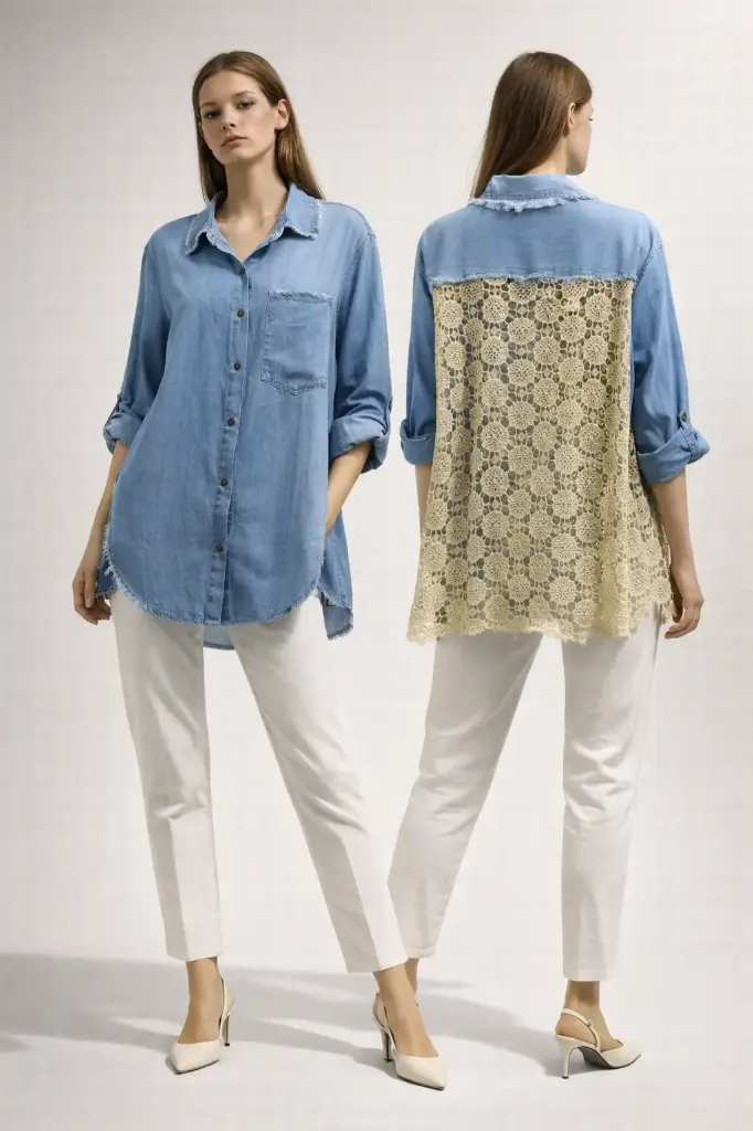 [29516DENIM LACE] 29516DENIM LACE