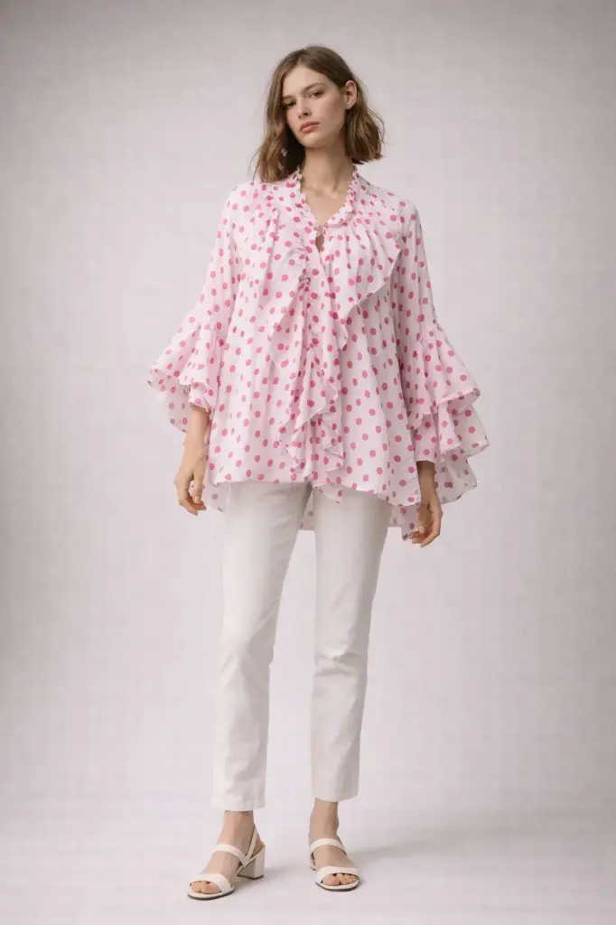 [2837DOT PRINT] 2837DOT PRINT (White/Dusty Pink)